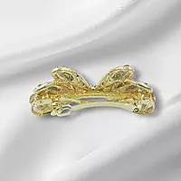 Gold Amber Crystal Butterfly Hair Barrette Clip