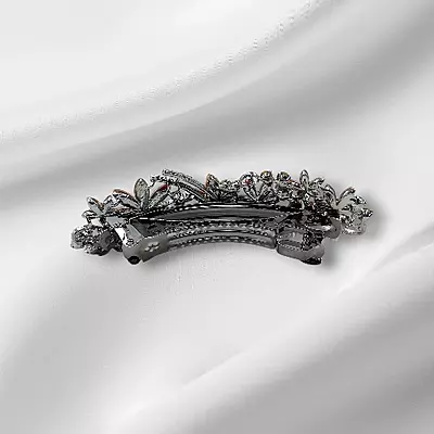 Elegant Multicolor Rhinestone French Barrette for Women | Hair Clip