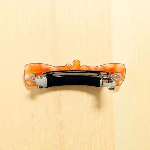 Acetate Hair Barrette with Floral Accent