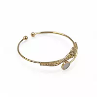 Elegant Gold-Tone Adjustable Crossover Bangle for Kids
