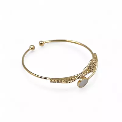 Elegant Gold-Tone Adjustable Crossover Bangle for Kids
