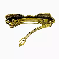 Vintage Crystal Bow Barrette - Gold Hair Clip