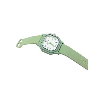 Bollin Unisex Octagonal Quartz Watch with Sage Green Resin Strap