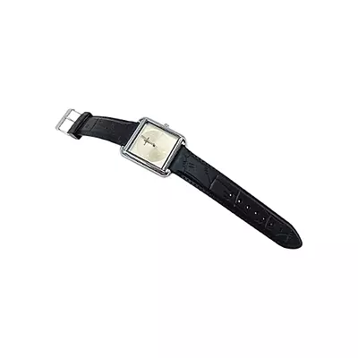 Minimalist Unisex Black Analog Faux Leather Strap Watch