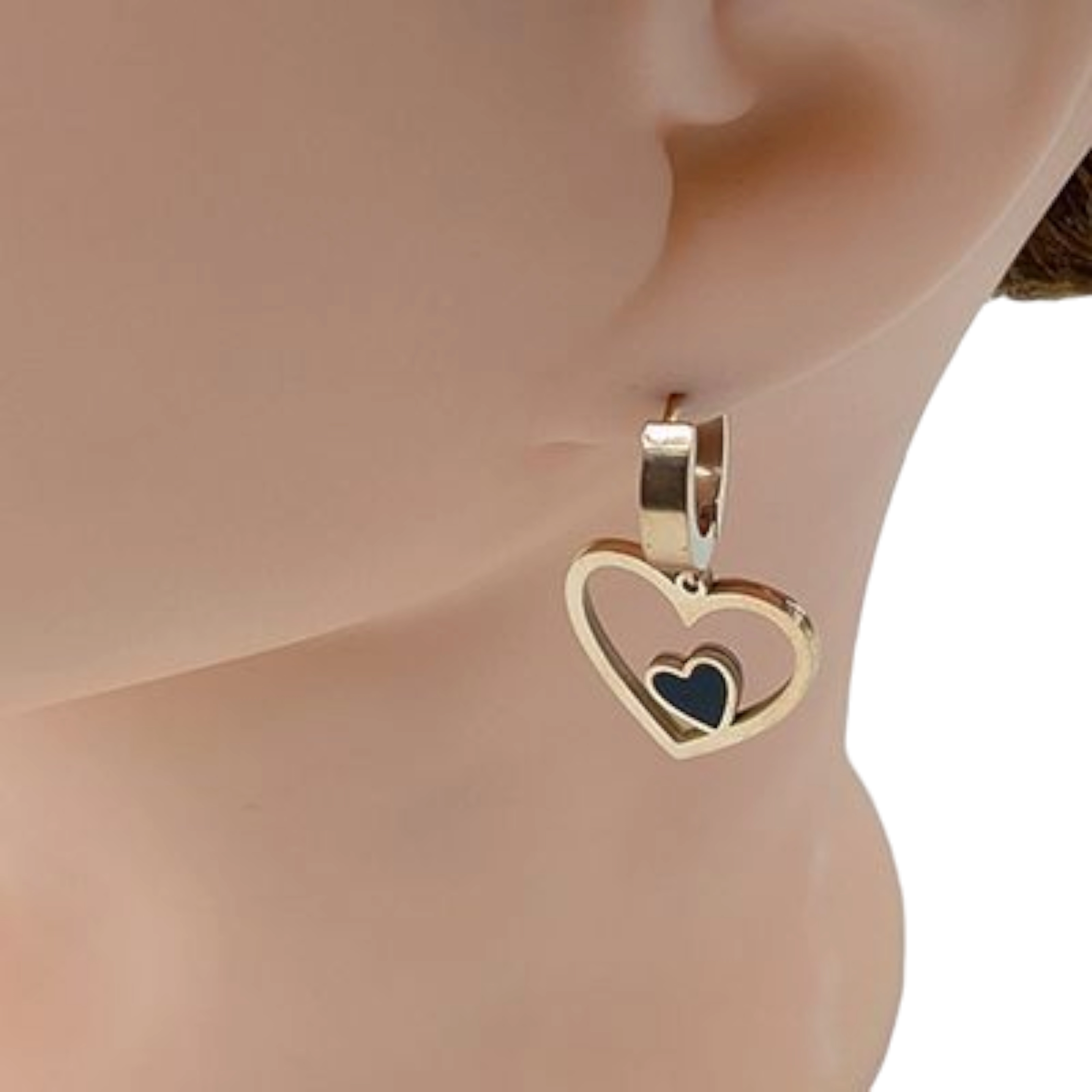 Chic Gold Heart Hoop Earrings