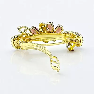 Dazzling Crystal Embellished Floral Hair Barrette