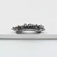Elegant Floral Barrette Hair Clip with Crystals & Pearls