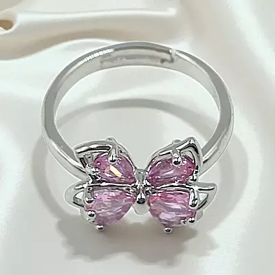 Elegant Butterfly Ring | Adjustable Silver-Plated Statement Jewelry