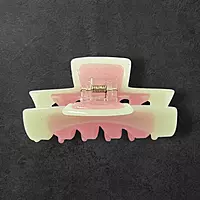 Pastel Yellow & Pink Swirl Claw Clip | Large Glitter Hair Clip for Thick Hair