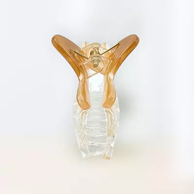 Chic Starfish Clear & Amber Caramel Hair Claw Clip - Medium Size