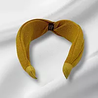 Chic Mustard Knotted Headband - Textured Fabric Hair Accessory