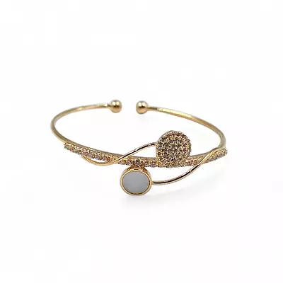Elegant Gold-Tone Adjustable Crossover Bangle for Kids