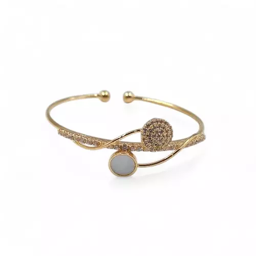 Elegant Gold-Tone Adjustable Crossover Bangle for Kids