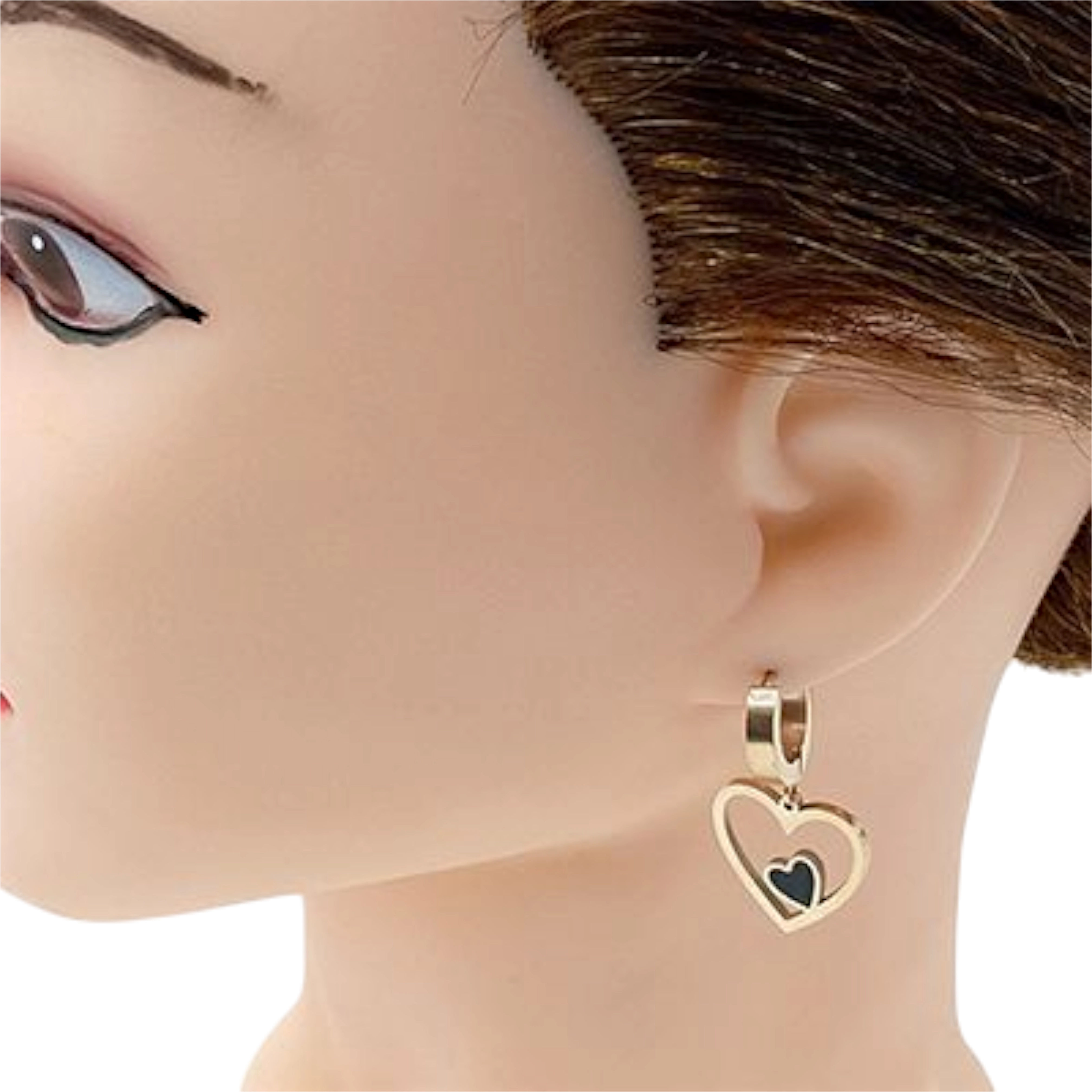 Chic Gold Heart Hoop Earrings