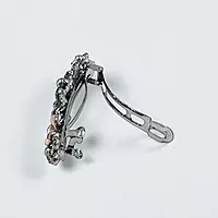 Elegant Floral Barrette Hair Clip with Crystals & Pearls