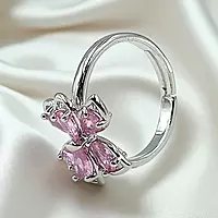 Elegant Butterfly Ring | Adjustable Silver-Plated Statement Jewelry
