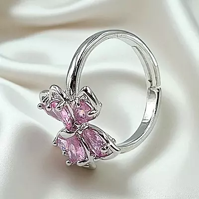 Elegant Butterfly Ring | Adjustable Silver-Plated Statement Jewelry