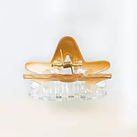 Chic Starfish Clear & Amber Caramel Hair Claw Clip - Medium Size