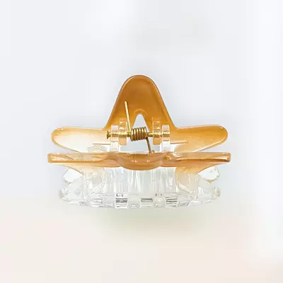Chic Starfish Clear & Amber Caramel Hair Claw Clip - Medium Size