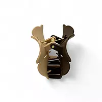 Brown and Beige Two-Toned Flower Hair Claw Clip - Matte Finish Hair Accessory