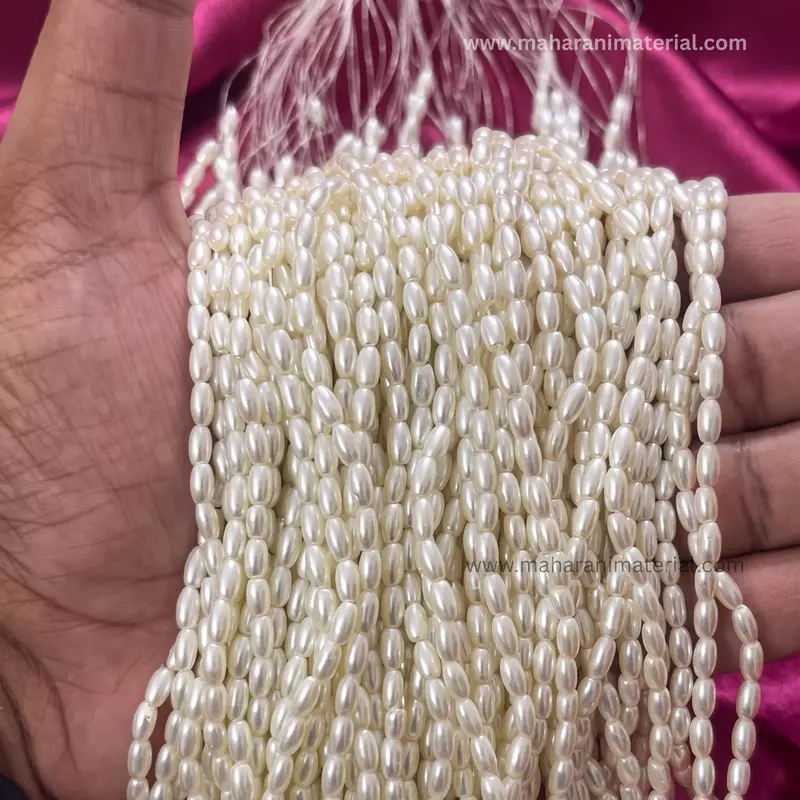 Glass Moti Rice 3X6 mm (Small)