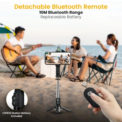 Portronics Lumistick Mini Extendable Multifunctional 3-in-1 Selfie Sticks with Wireless Detachable Bluetooth Remote & Tripod Stand,Portable Lightweight Selfie Stick for iPhone & Android Mobiles(Black) Portronics Lumistick Mini Extendable Multifunctional 3-in-1 Selfie Sticks with Wireless Detachable Bluetooth Remote & Tripod Stand,Portable Lightweight Selfie Stick for iPhone & Android Mobiles(Black)