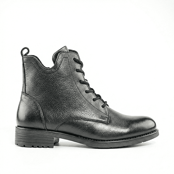 La Madins Black Lace-Up Boots