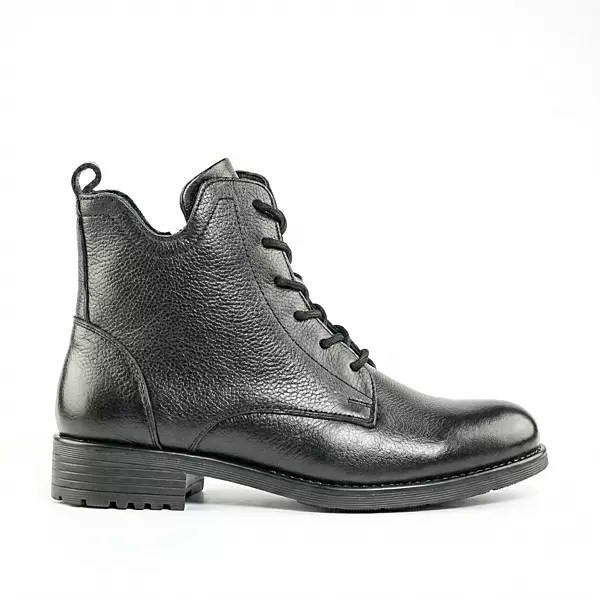 La Madins Black Lace-Up Boots