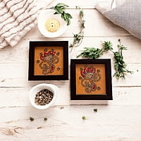 Zardozi Palash Wooden Coaster (Set of 2) Zardozi Palash Wooden Coaster (Set of 2)