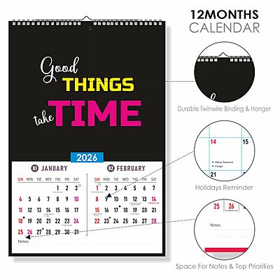 2026 Motivational Quotes Wall Calendar