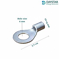 10 sq.mm Ring Type Copper Cable Lugs - 1 Nos (6mm Hole) | HR-7120