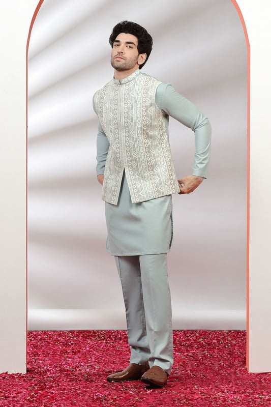 Designer Rich Greenish Indowestern Designer Rich Greenish Indowestern