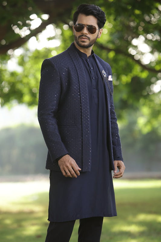 Marvel Dark Blue IndoWestern Marvel Dark Blue IndoWestern
