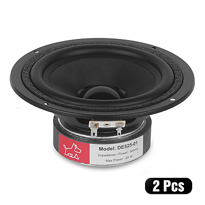 DE525-01 Paper cone Woofer 5.25" 8Ohms 65 Watts (2 Pcs) Generic DE525-01 Paper cone Woofer 5.25" 8Ohms 65 Watts (2 Pcs) Generic