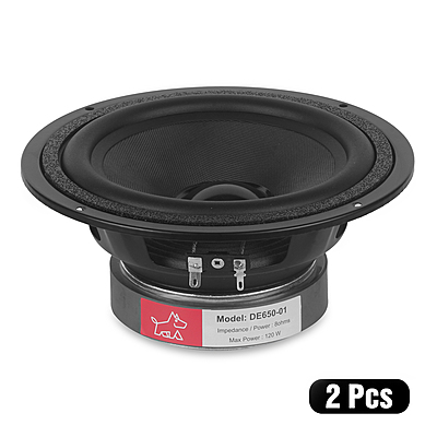 DE650-01 Paper cone Woofer 6.5" 8Ohms 120 Watts (2 Pcs) DE650-01 Paper cone Woofer 6.5" 8Ohms 120 Watts (2 Pcs)