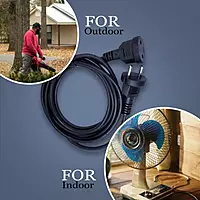 Power Extension Cord Wire, Male to Female 2 Pin Heavy Duty, Indoor and Outdoor, Electrical Extender Power Cable for appliances, Electronics, and Power Tools