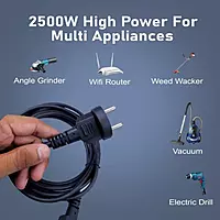 Power Extension Cord Wire, Male to Female 2 Pin Heavy Duty, Indoor and Outdoor, Electrical Extender Power Cable for appliances, Electronics, and Power Tools