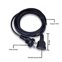 Power Extension Cord Wire, Male to Female 2 Pin Heavy Duty, Indoor and Outdoor, Electrical Extender Power Cable for appliances, Electronics, and Power Tools
