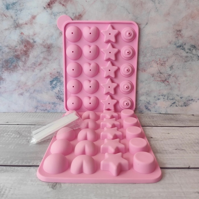 2 Set Star and Heart Lollipop Mould