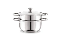 Sonu Stainless Steel Triply Base Steamer with Glass lid| Momo Maker| Vegitable Steamer