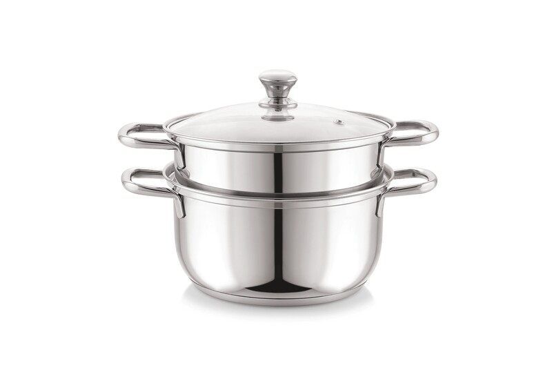 Sonu Stainless Steel Triply Base Steamer with Glass lid| Momo Maker| Vegitable Steamer