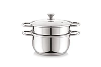 Sonu Stainless Steel Triply Base Steamer with Glass lid| Momo Maker| Vegitable Steamer