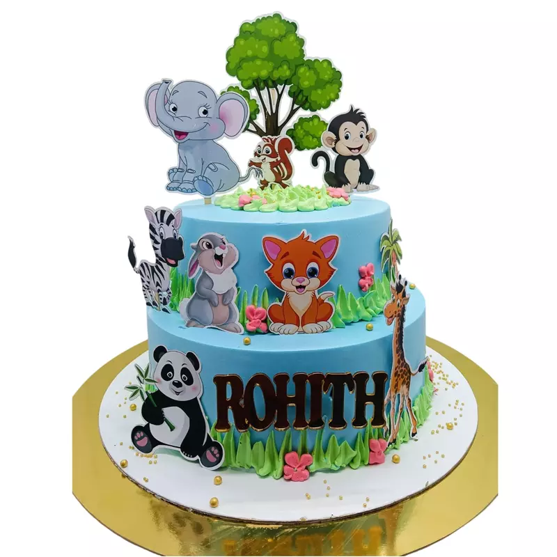 2 Tier Jungle Theme Blue Finish