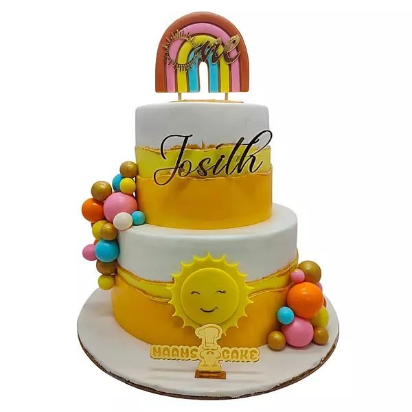 2 Tier Rainbow With Sunshine Theme