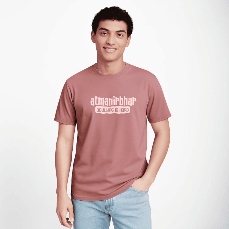 Atmanirbhar Graphic T-shirt | Dusty rose