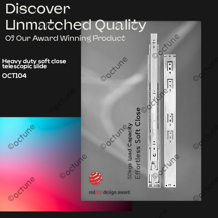Octune Heavy Duty Soft Close Telescopic Slide