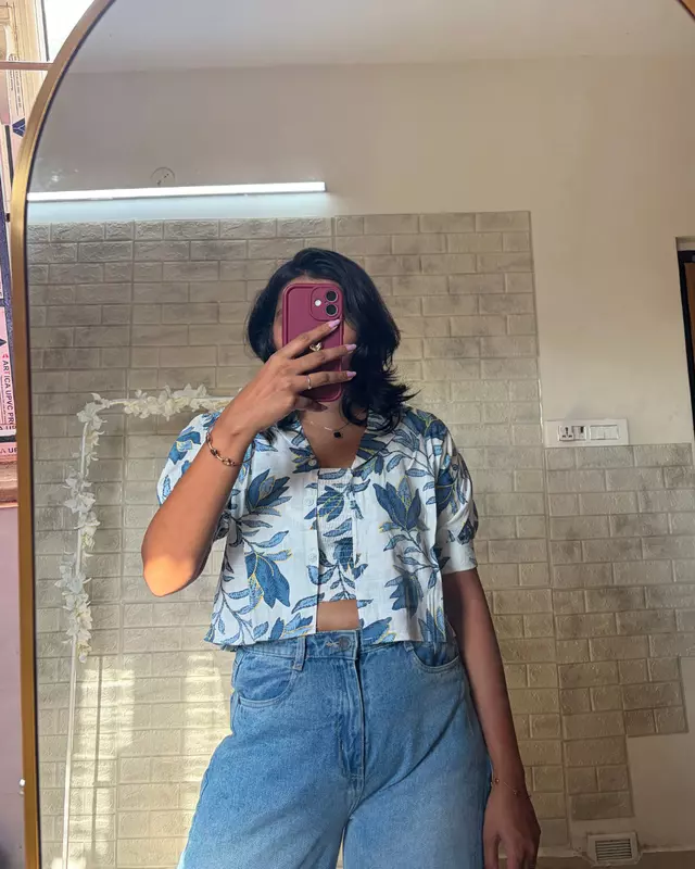 Two Piece Puff Sleeve Shirt with Tank top