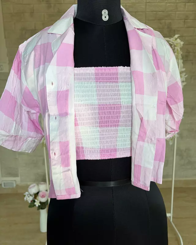 Two Piece Puff Sleeve Shirt with Tank top