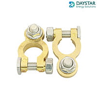 Brass Battery Terminal Connectors, Top Post Battery Terminals Clamp Set for Marine Car Boat RV Vehicles (pack of 4))