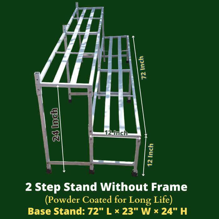 6 Feet Two-Step Detachable Steel Garden Stand – 72 × 23 × 24 Inches | With or Without Back Frame